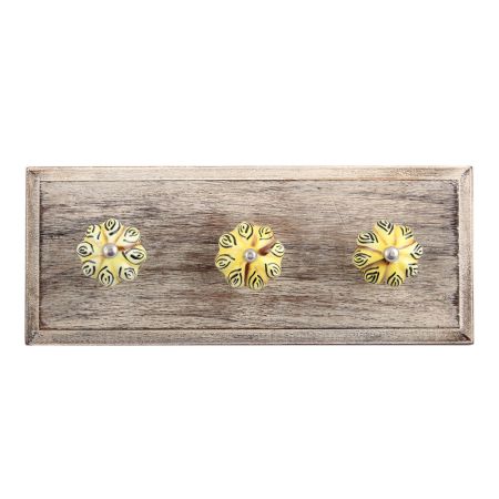 Eye Medium Ceramic Wooden Hooks